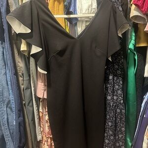 Elegant Black Dress with White Accents